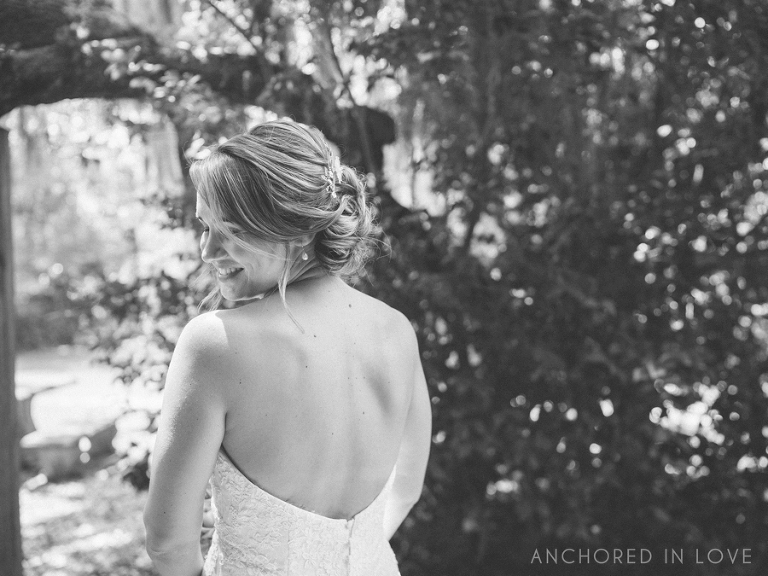 Airlie Gardens Wedding Photographer Anchored in Love Bridal photos in Airlie Gardens